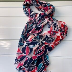 Tommy Hilfiger Pink and Blue Floral Scarf